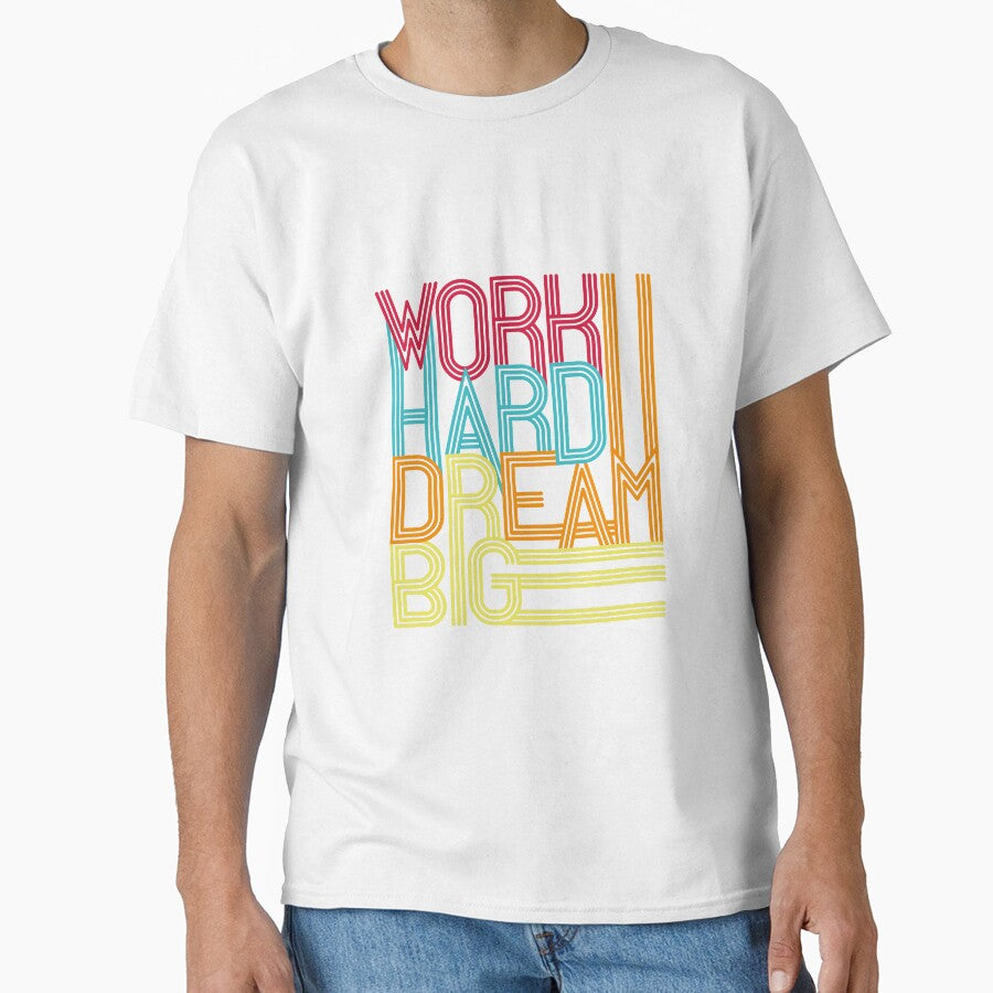 motivational lettering work hard dream big by Sya Prints