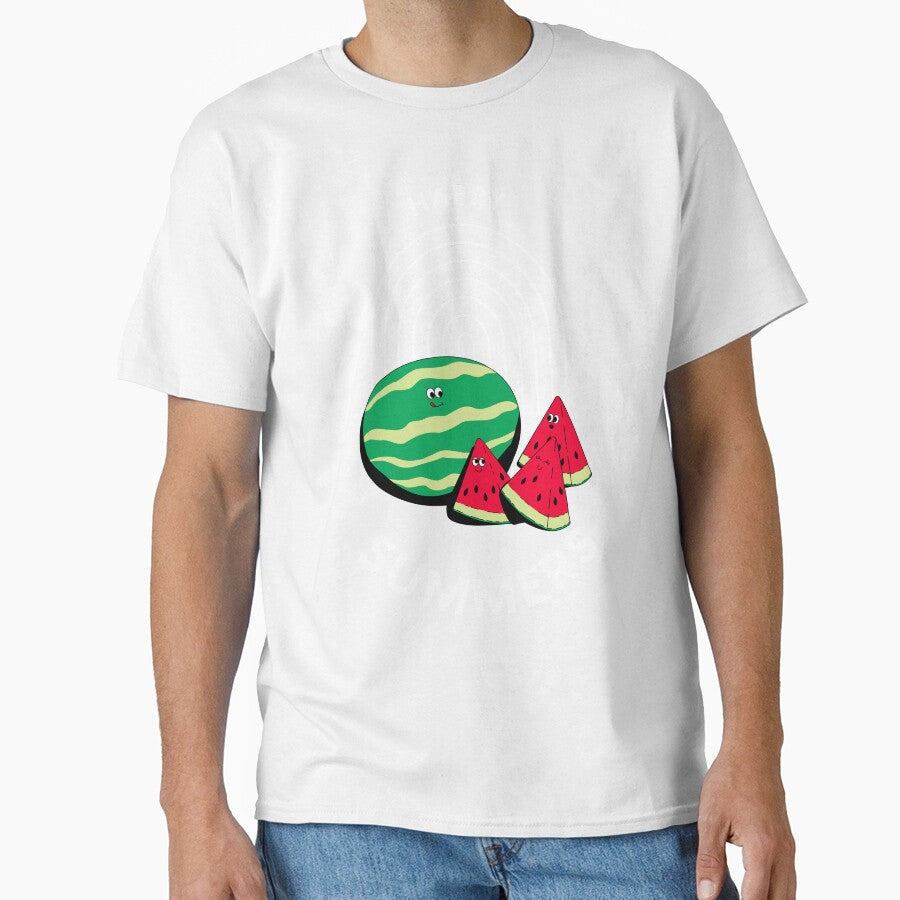 Happy Summer- Summer Vibes- Watermelon Classic T-Shirt by Shalinistudio