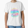 Beluga Whale Swimming Watercolor Rainbow Colors Illustration by kuremureDesign