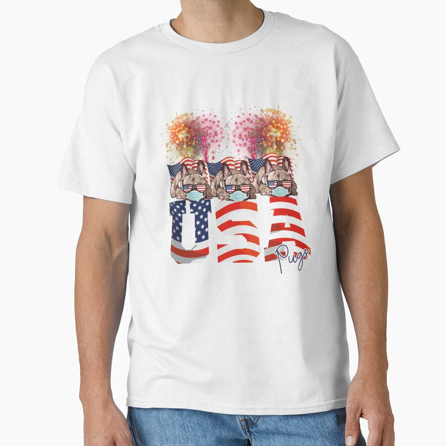 Pug Dog Independence Day - 4th July by YouHappyMyHappy