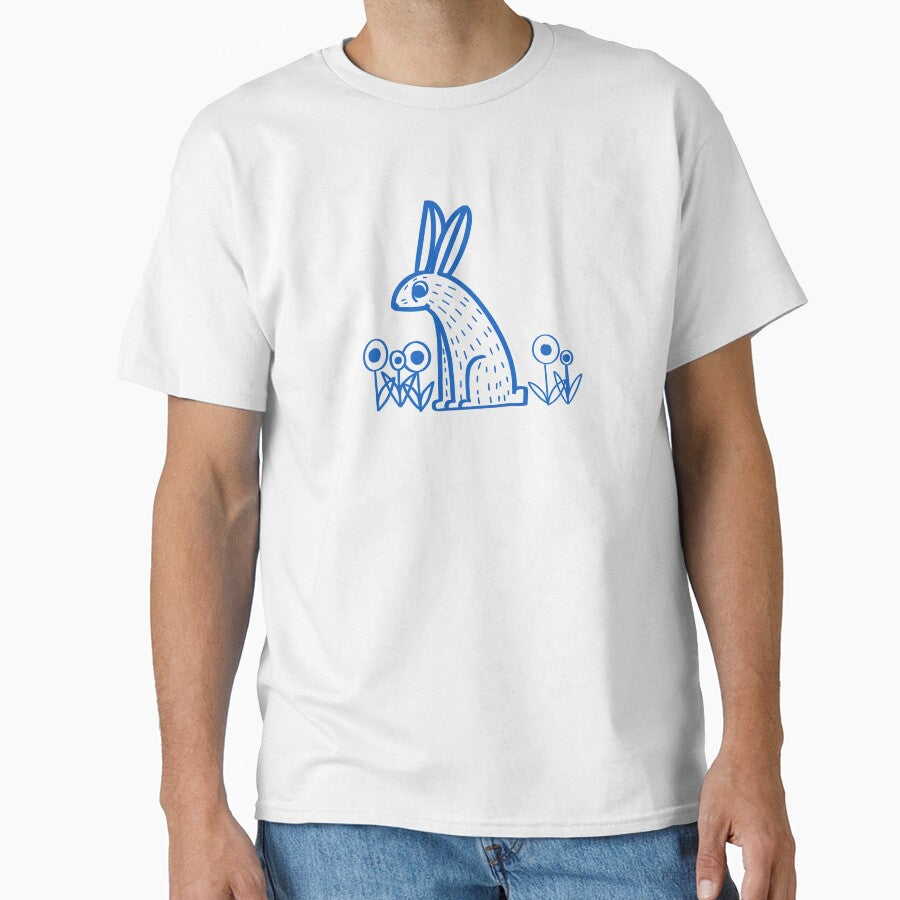 Blue line Easter rabbit by Krymkuch