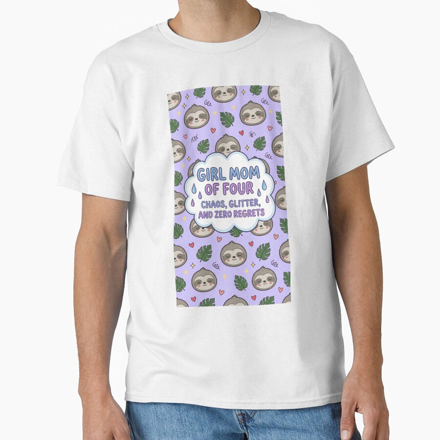 Girl Mom of 4 Cute Sloth Pattern by Itsheartshop