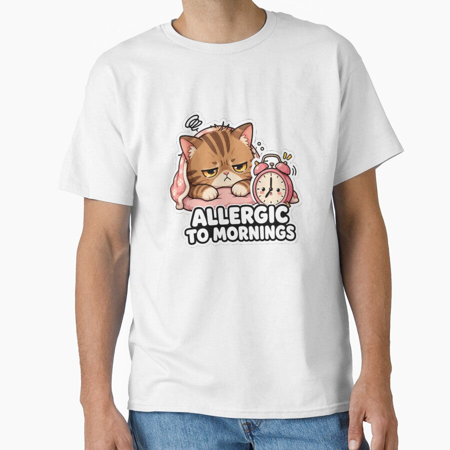 Allergic To Mornings Funny Grumpy Cat Meme Sticker by MoodyMeows