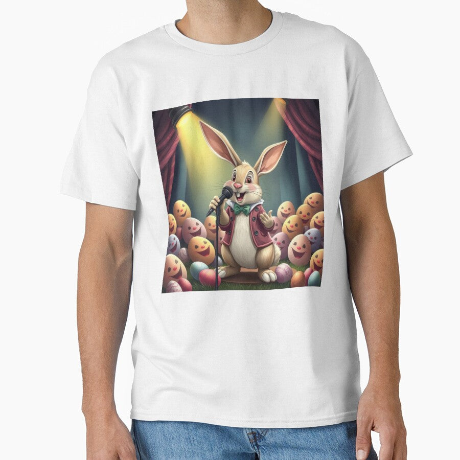 funny Easter bunny  sings a concert with colored eggs, funny easter,Happy Easter,Easter Day,easter illustration,Easter by Expressions-Sel