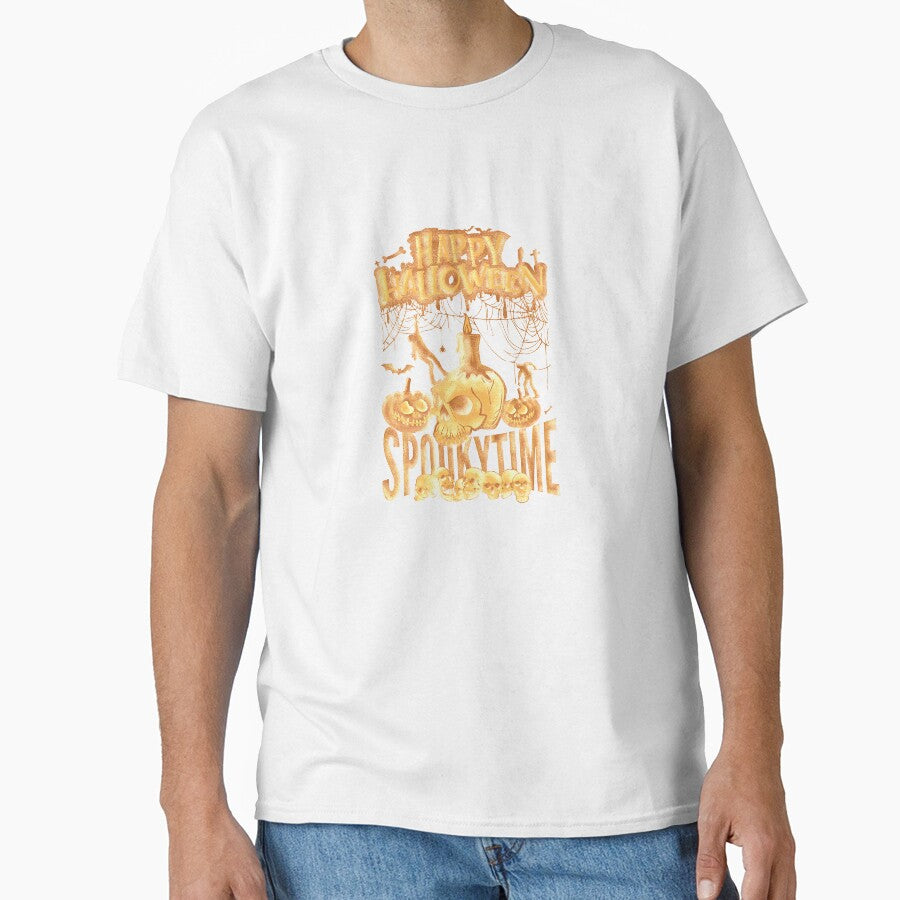 Spooky Time Halloween Skull T-shirt Design by Cre8iveSkill