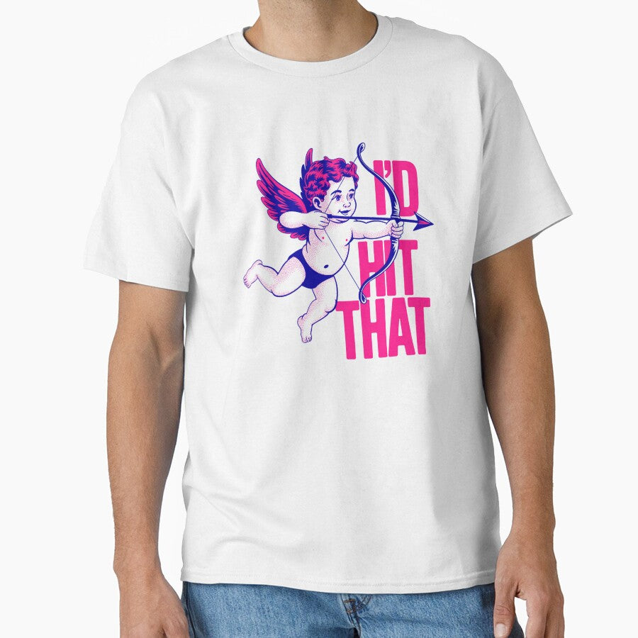 Retro Risograph Cupid Running with Bow by Bloomkept