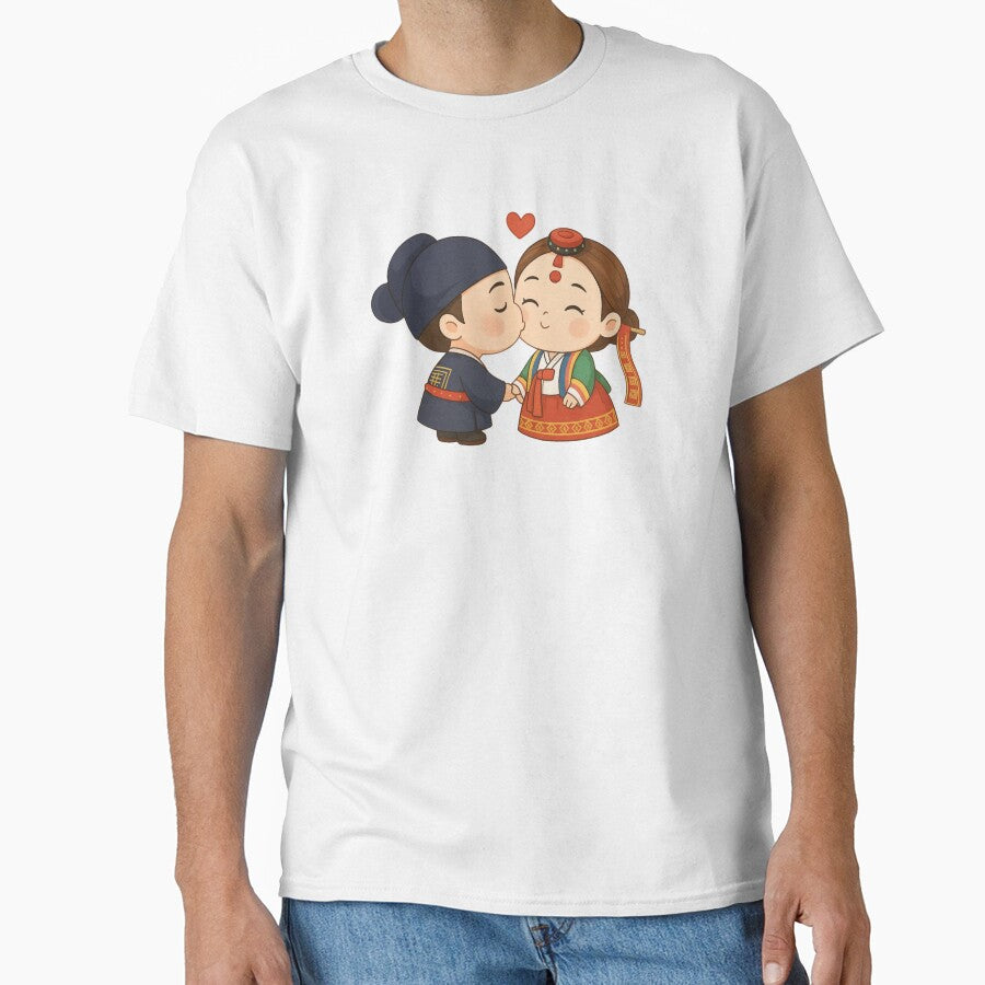 Cute Korean Hanbok Couple – Kawaii Love Illustration by mycreastyle