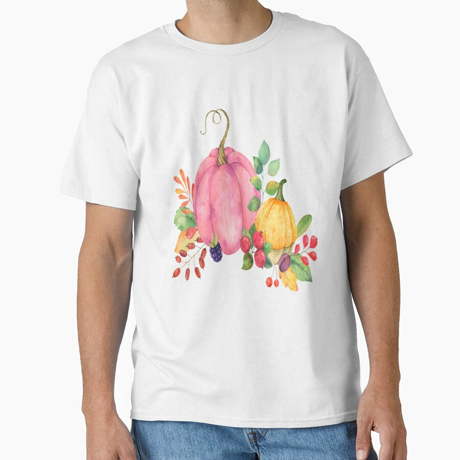 Watercolor pumpkin barries and nuts by Designhub14
