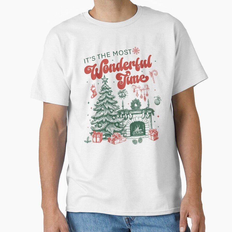 Christmas Time Shirt Most Wonderful Time Tee Vintage Christmas Sweatshirt Retro Xmas T-Shirt by LessIsLoud