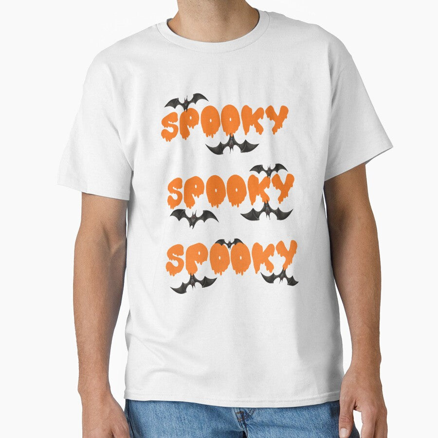 Three Time Spooky Quote With Creepy Bats - Halloween by TeesFashion