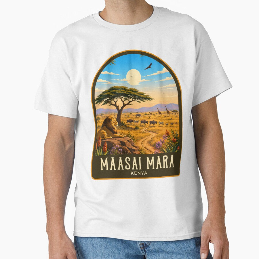 Maasai Mara Vintage Travel Illustration by HomeLivingCo