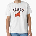 THE VINTAGE OLD SCHOOL CUTE LITTLE OLD SCHOOL PACIFIC COAST SAN FRANCISCO SEALS SHIRT AND STICKER by Letsmile