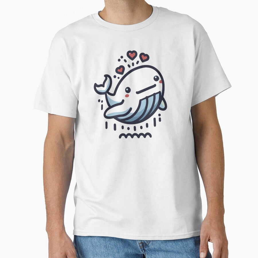Lovely Leaping Whale - Whimsical Ocean Love Lineart by H Jonas