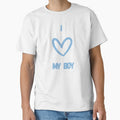 I Love My Boy – Minimalist Blue Heart Design by ookiArt