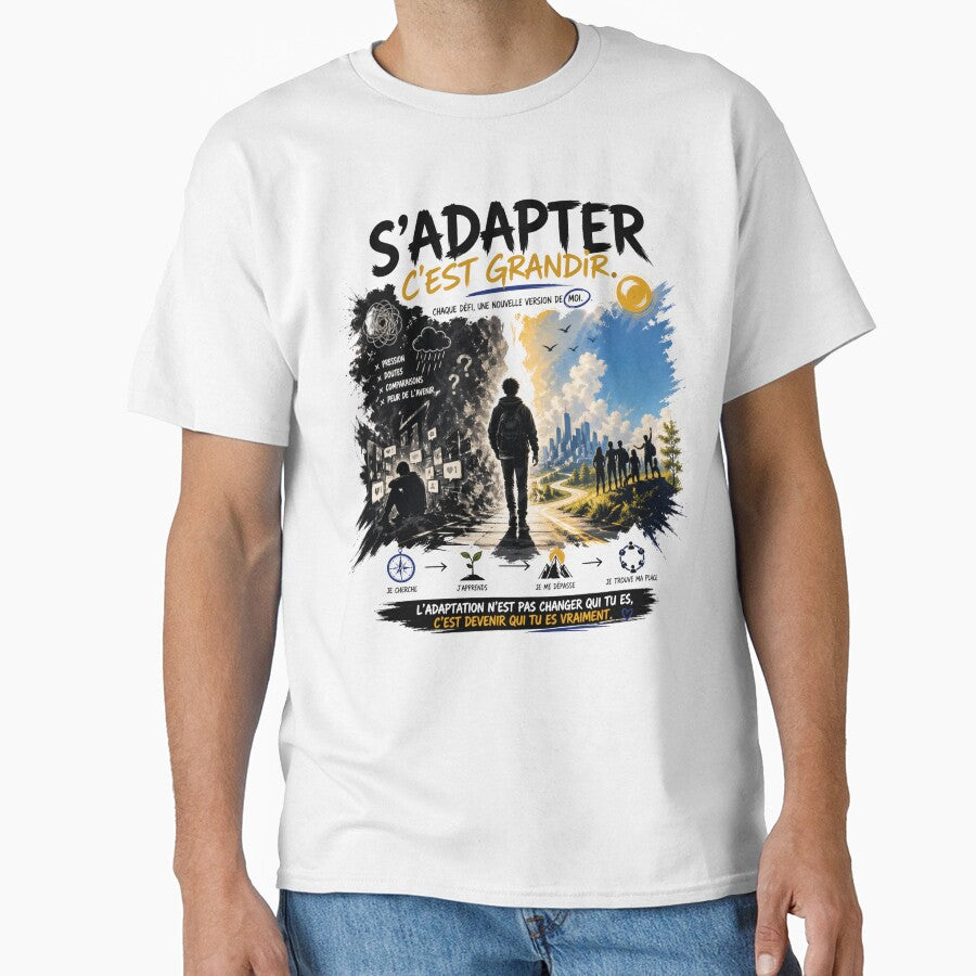 l'adaptation c'est devenir qui est tu es vraiment, t-shirt motivation by NinaCreator