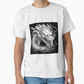 Japanese Dragon Black and White Tattoo Style Fantasy Illustration by inkoutninja