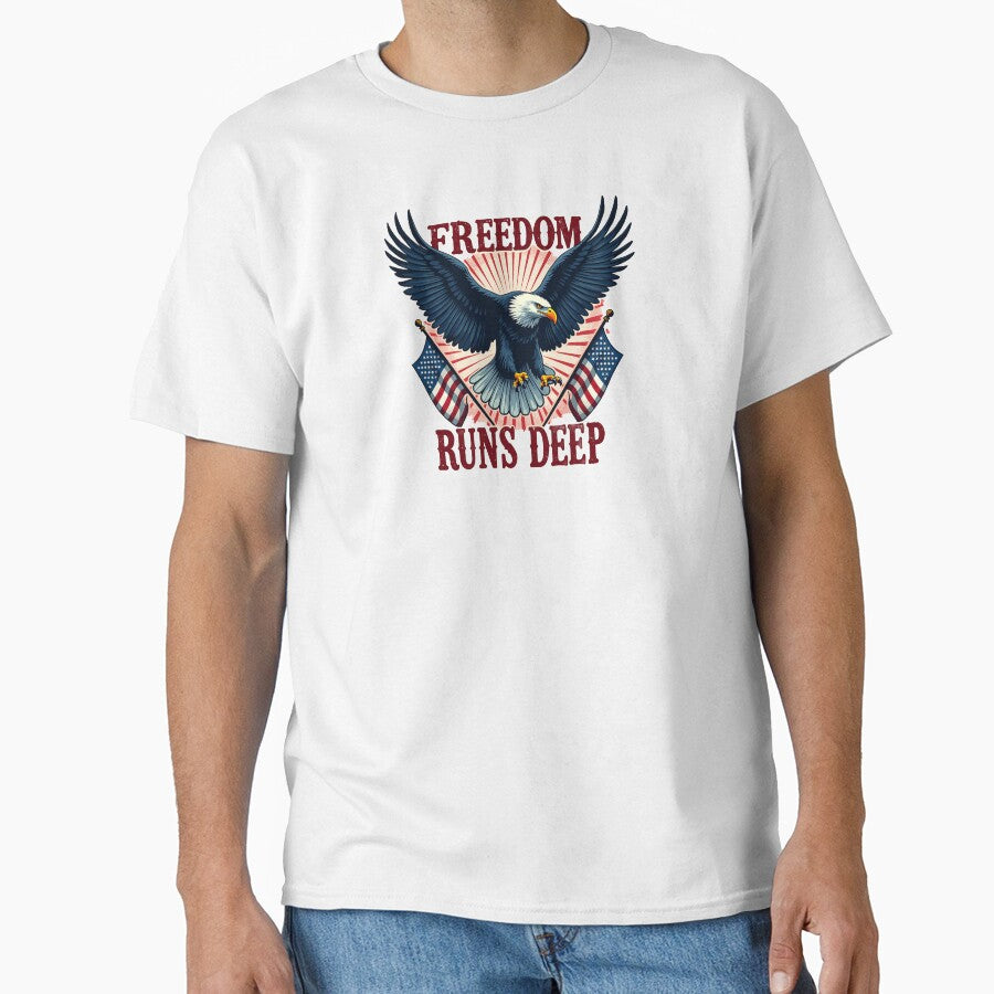 USA Independence Day shirt - Freedom Runs Deep Patriotic Shirt by SNW-Collective