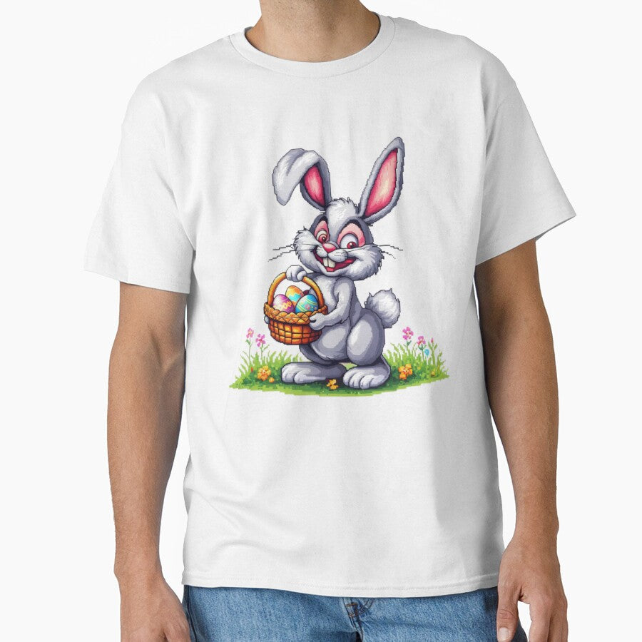 Easter Bunny with egg basket pixel ,funny easter,Happy Easter,Easter Day,easter illustration by Expressions-Sel