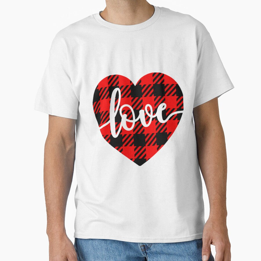 Valentine day | Love buffalo plaid heart by artdes1gn