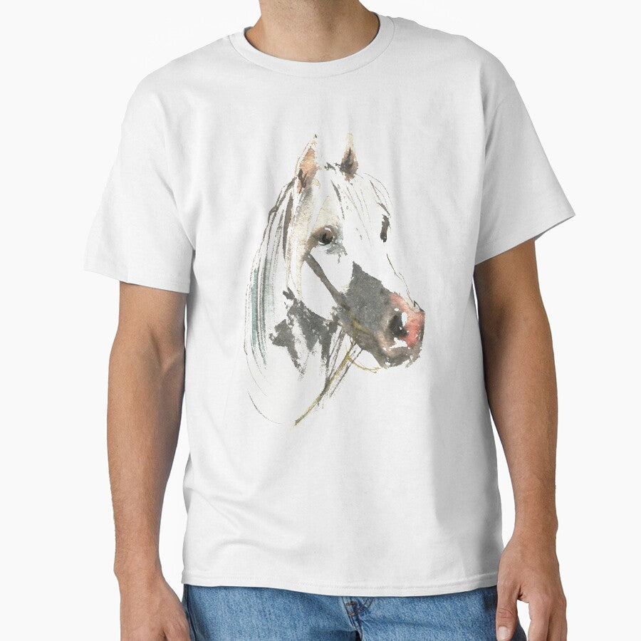 Horse Head. I love horse. Wild horse. White horse. Watercolor horse. Horse lover. by ZheltakovaIana