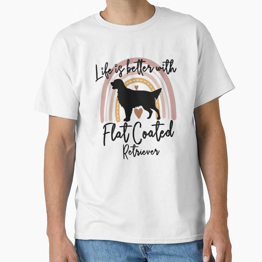 Flat Coated Retriever Dog Rainbow Aesthetic Boho by rafaeltto