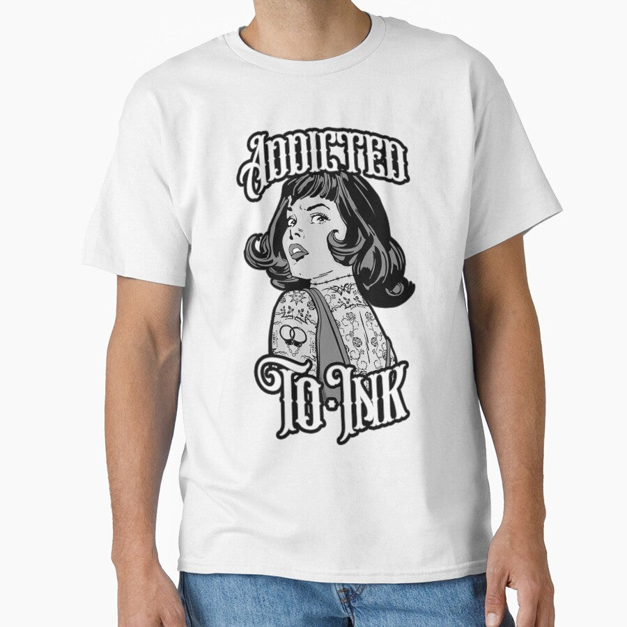 Addicted To Ink Tattooed Girl Retro Vintage Tattoo Pop Art by GrandeDuc