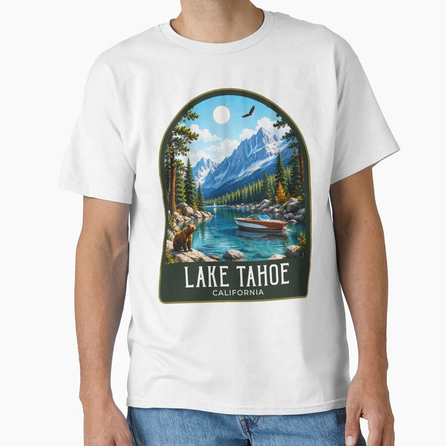 Lake Tahoe Vintage Travel Illustration by HomeLivingCo