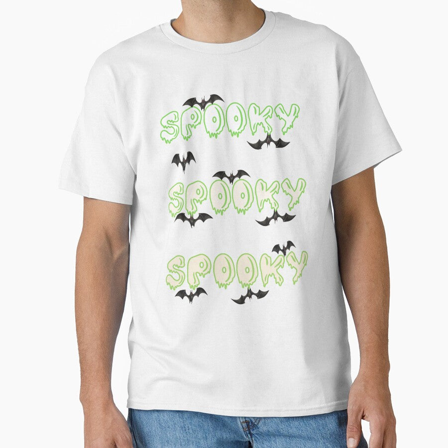Three Time Spooky Green With Creepy Bats - Halloween by TeesFashion