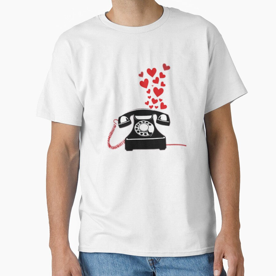 Valentines Day retro phone with hearts,Valentine heart,valentine art,valentine design by Expressions-Sel