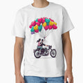 Romantic Couple on Motorcycle with Heart Balloons – Valentine Love Art by Rajasekar