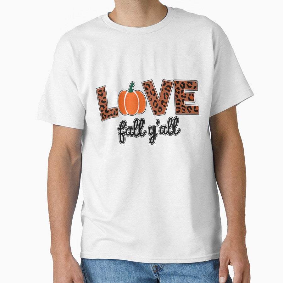 Love Fall Y'all Pumpkin Leopard Print Autumn Decor by Witsprings