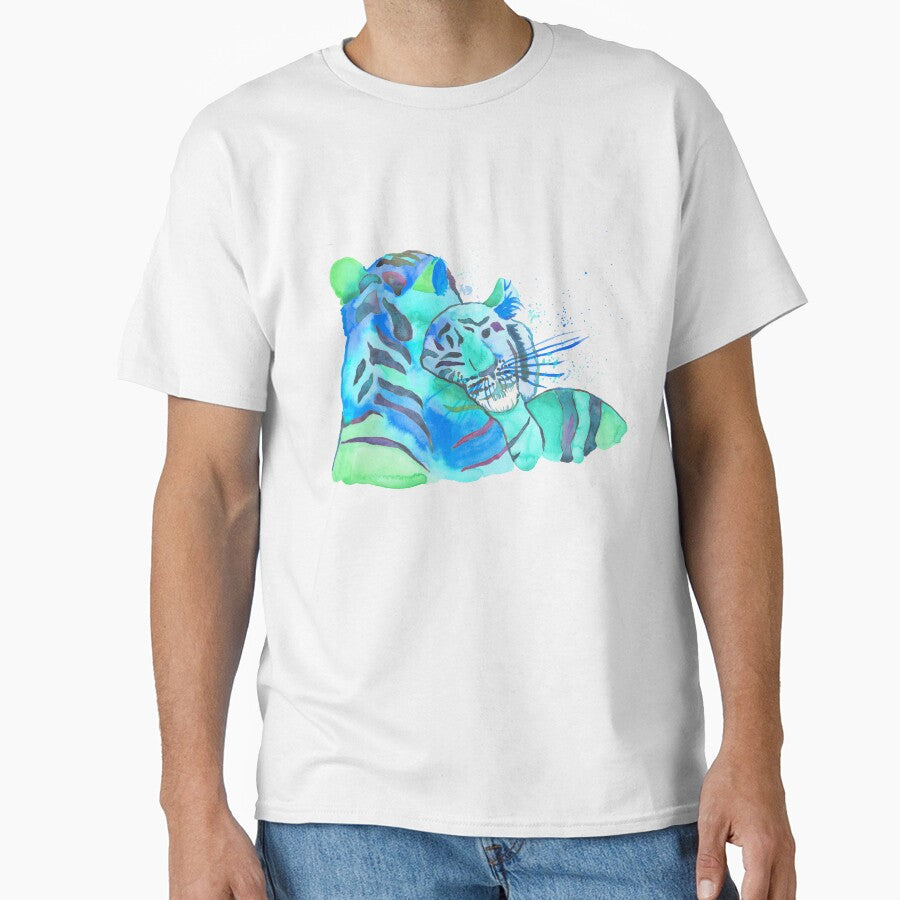 Cuddling Tigers - Tropical Turquoise by Niina  Niskanen