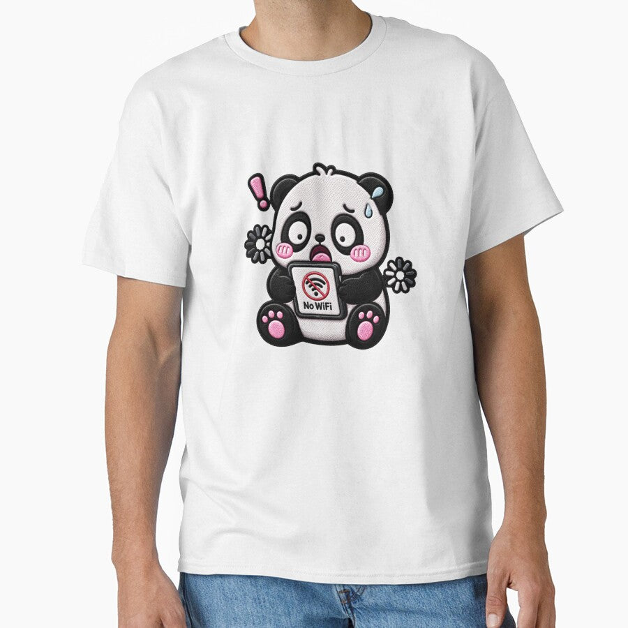 WiFi Lost Panda Embroidery Patch Funny Kawaii by ColorSplash123