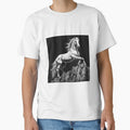 Black and White Rearing Horse on Rocky Cliff by inkoutninja