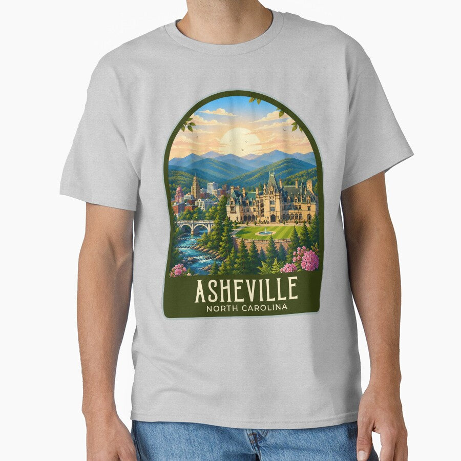 Asheville Vintage Travel Illustration by HomeLivingCo
