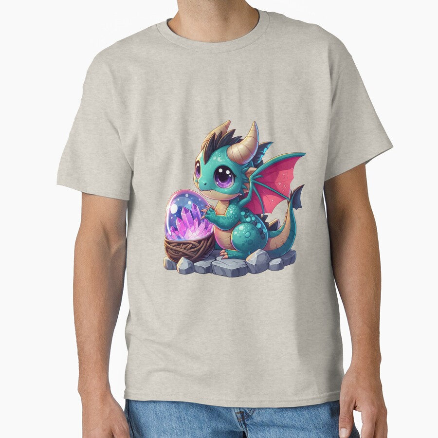 Cute Azure Baby Dragon with Purple Crystal Egg by NerdiPop
