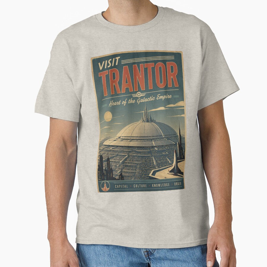 Visit Trantor Vintage Travel Poster – Heart of the Galactic Empire Retro Sci-Fi Art by Extravanganzza