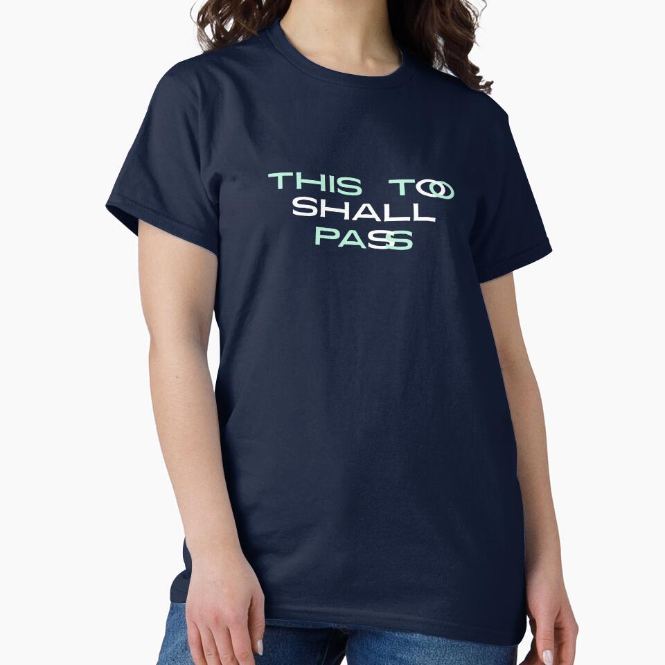 This Too Shall Pass Text Art Turquoise Green by TackyTime