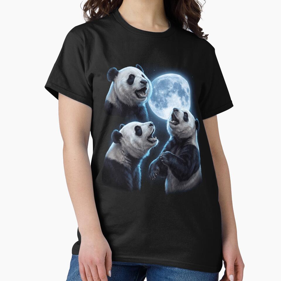 Panda Howling Moon Art Animal Lover by TerryConnells