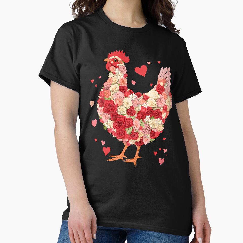 Floral chicken valentine, Valentine chicken, valentine, Chicken Lover, Valentines Day, Chicken, Western Valentine by DesignDenDo ⭐⭐⭐⭐⭐