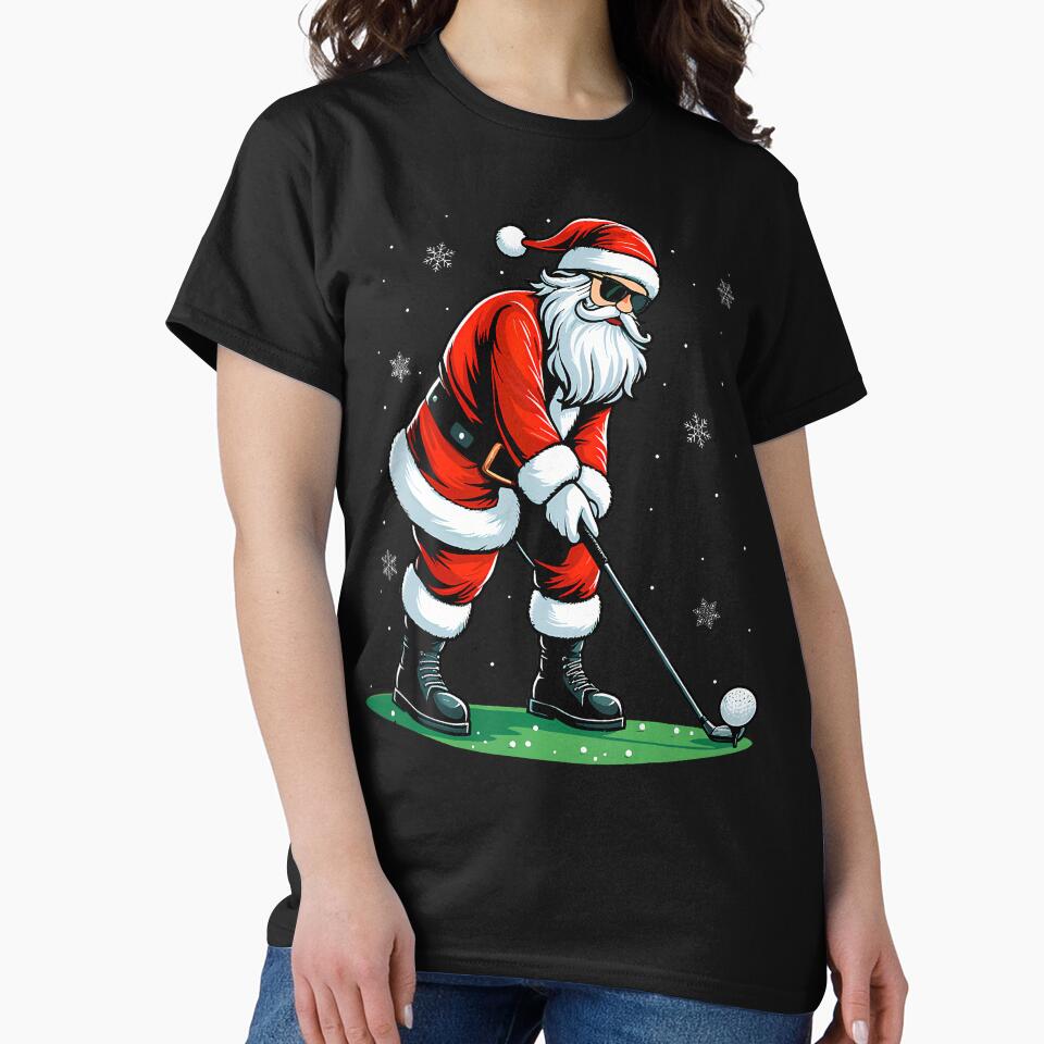 Christmas Golf Santa Golfer Xmas Funny Christmas Golfing by ClaraTeresa1