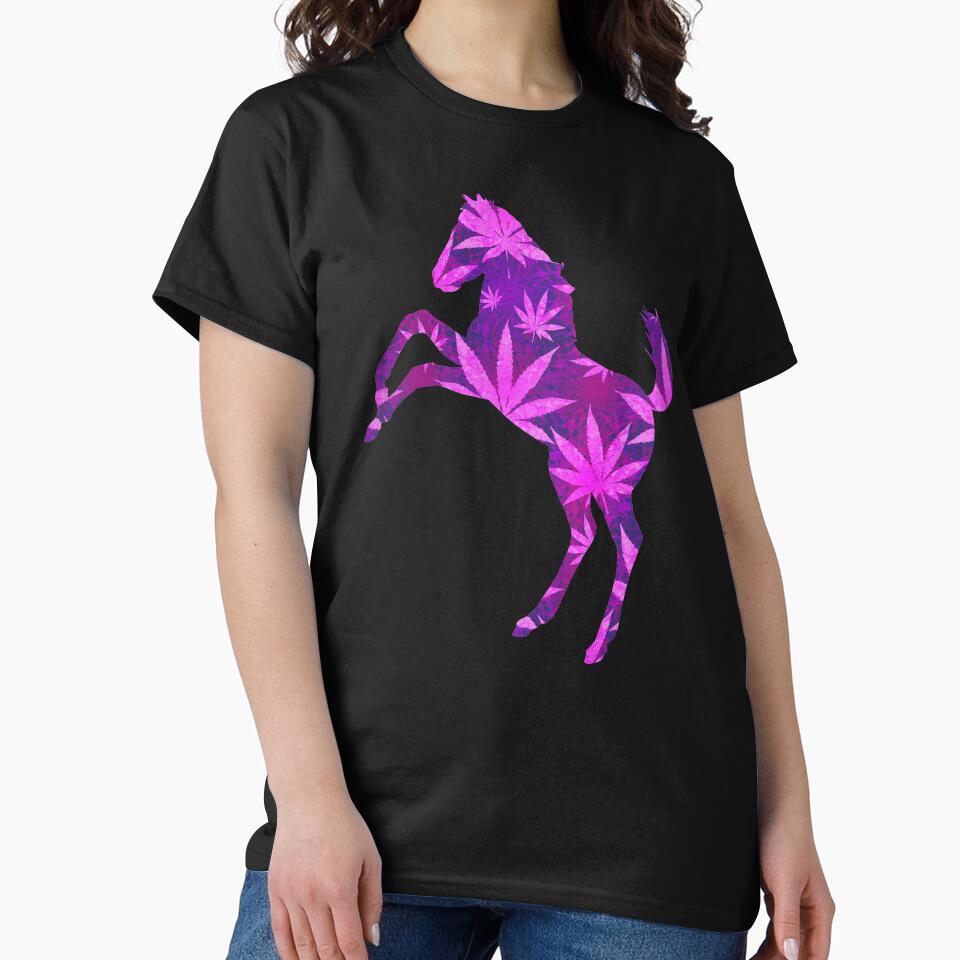 Mustang Horse Psychedelic Weed Pattern by SoccaTamam