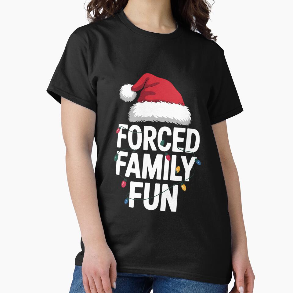 Forced Family Fun Sarcastic Christmas Funny Men Women Kids by papertaless