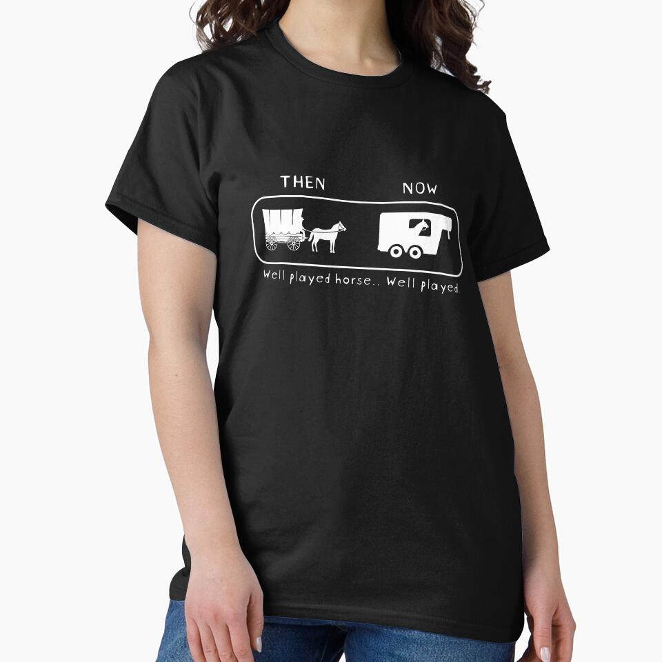 Well Played Horse Then and Now Funny Design by polygrafix
