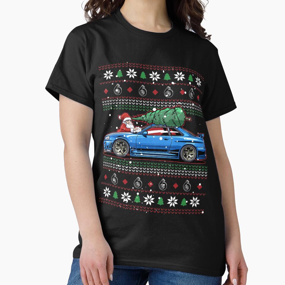 Christmas Ugly Nissan Skyline R34! Best Car Guy Gift! by RACING FACTORY