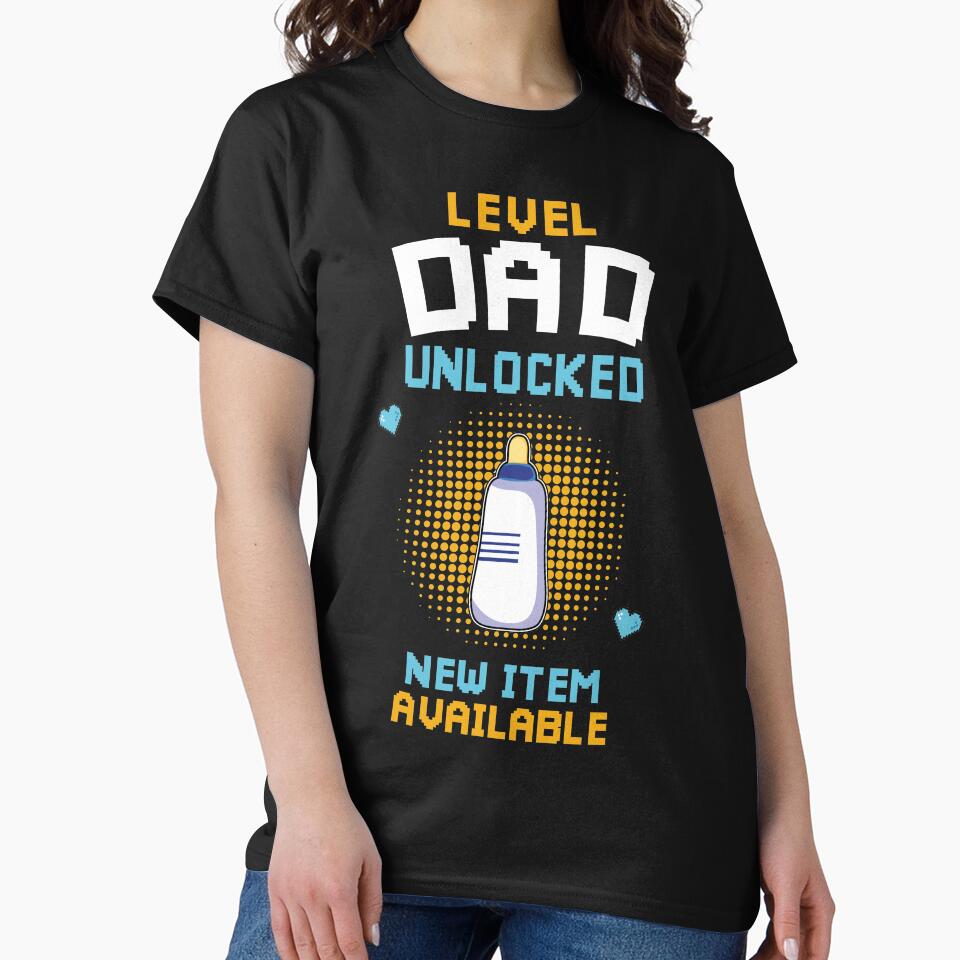Funny Level Dad Unlocked Pregnancy Announcement Mens First Time Dad Gamer Father To Be Est 2022 by ZeLittleFamily