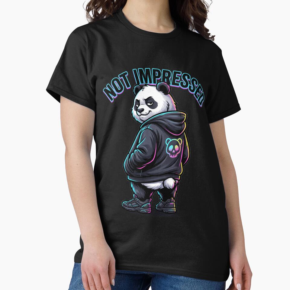 Not Impressed Panda Streetwear Cartoon Animal by Rovano