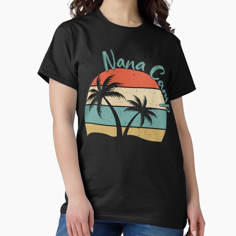Nana Camp Beach Sunset Palm Tree Retro Vintage by Artist's Fingerprint