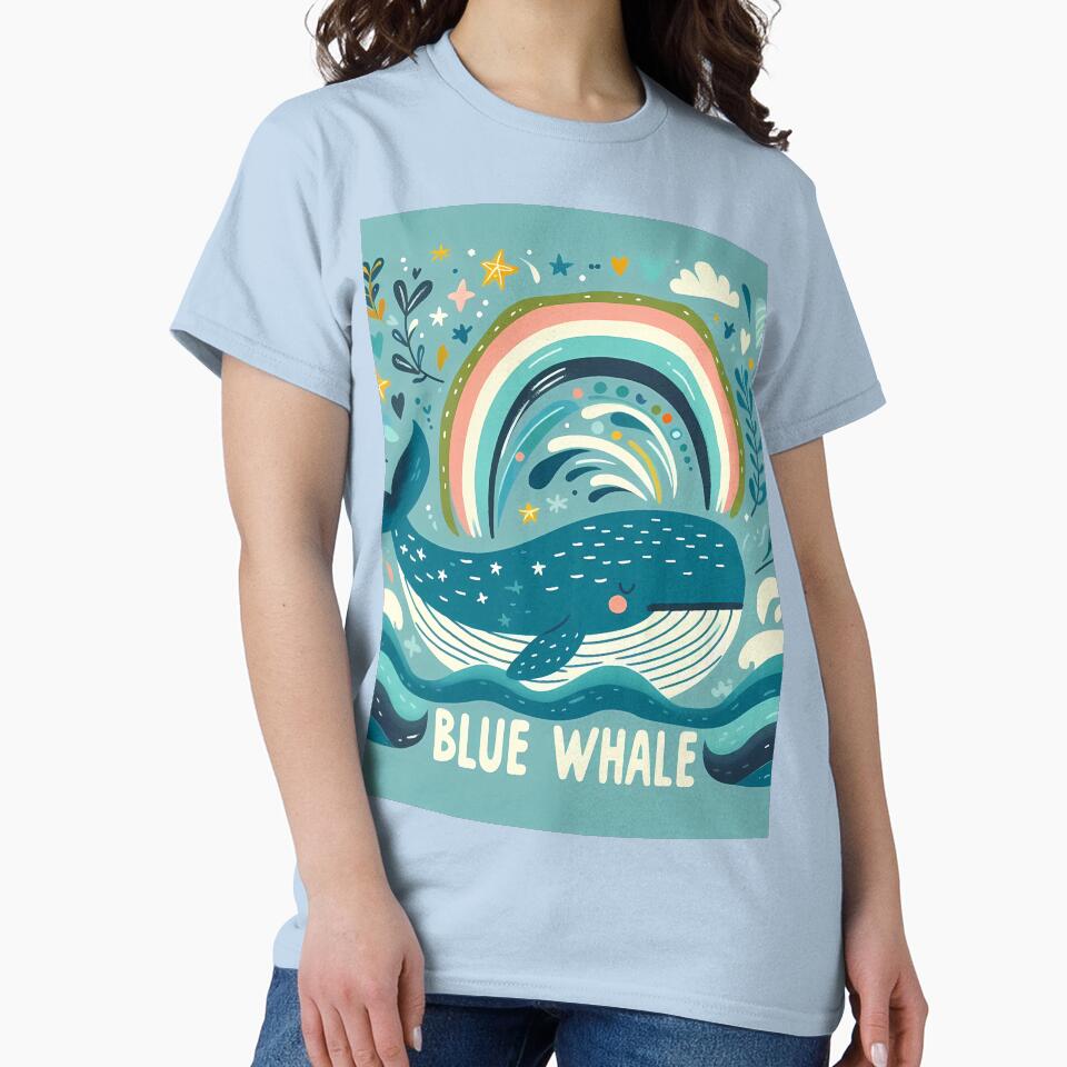 Blue Whale - Hope for Wildlife Scandinavian Folk Art by heidiannemorris © by FOLK ART FUSION by heidiannemorris