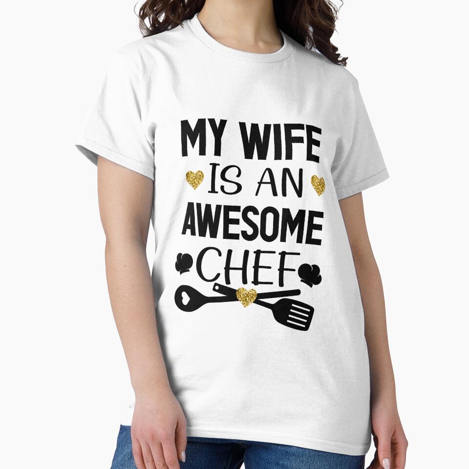 My Wife Is An Awesome Chef gag gift for wife by goodprints shop